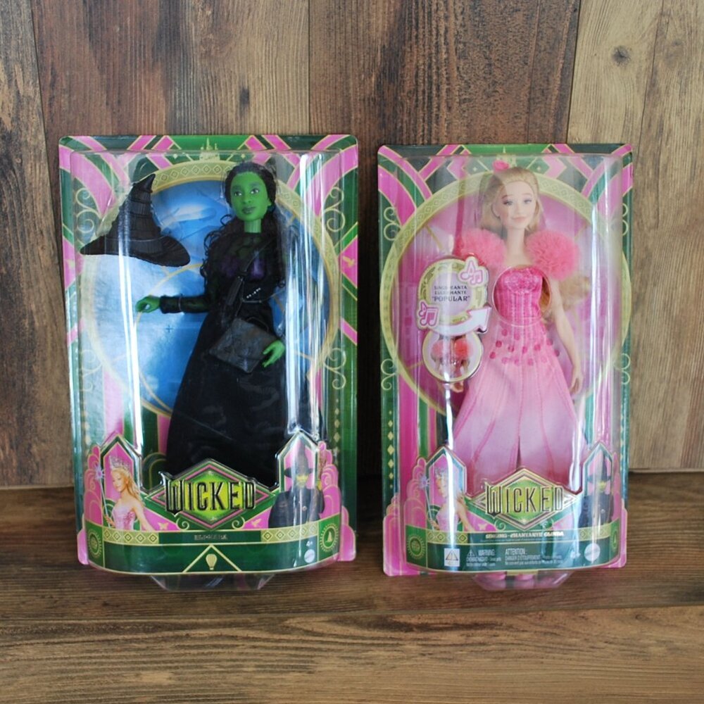 Mattel Singing Glinda & Elphaba SEALED *Error Set* Collectible Doll Set